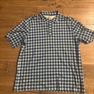 Johnston Murphy XC4 Mens Polo Shirt L Argyle Pattern Short Sleeve Golf Casual